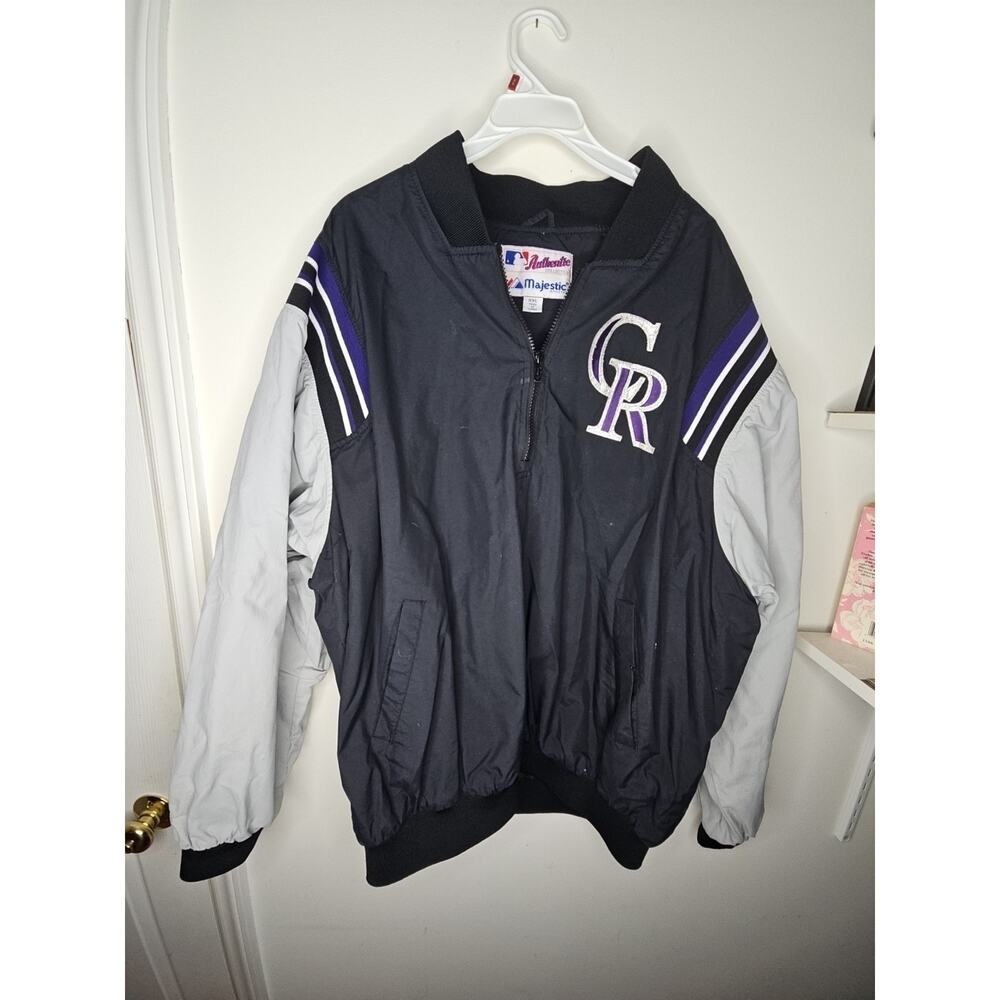 Colorado Rockies Majestic Authentic Collection 1/4 zip pullover jacket Adult XXL